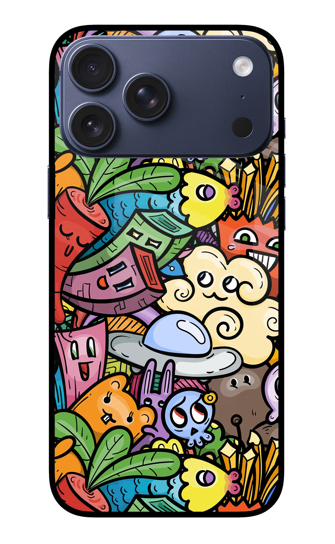 Veggie Doodle iPhone 17 Pro Max Glass Case Back Cover by Casekaro