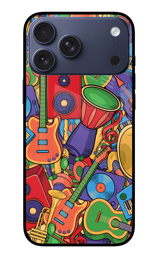 Music Instrument Doodle iPhone 17 Pro Max Glass Case