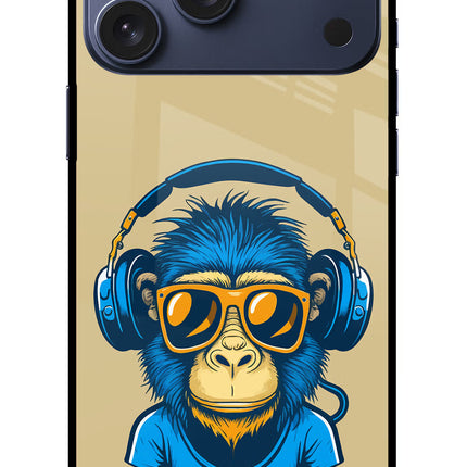 Monkey Headphone iPhone 17 Pro Max Glass Case