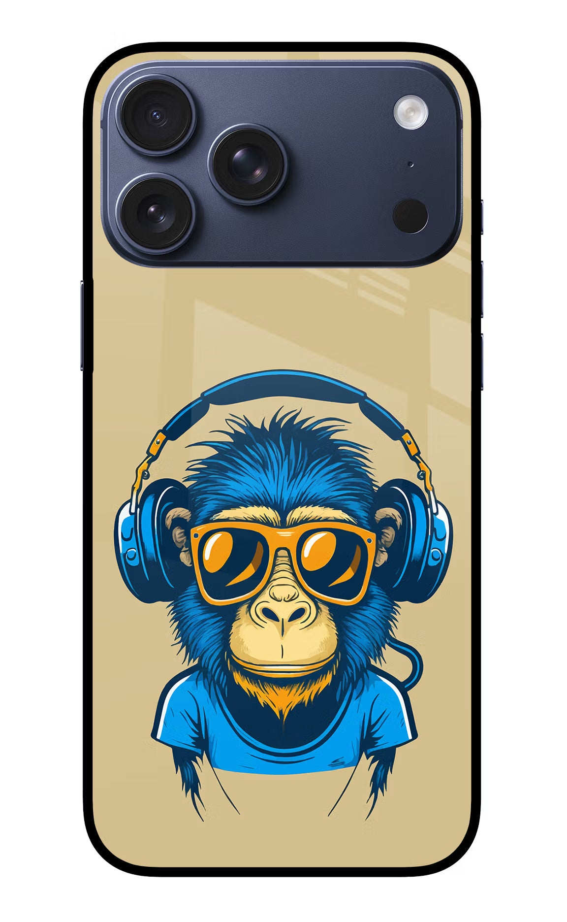 Monkey Headphone iPhone 17 Pro Max Glass Case Back Cover by Casekaro