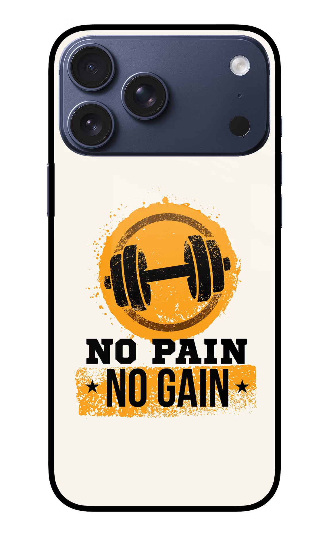 No Pain No Gain iPhone 17 Pro Max Glass Case Back Cover by Casekaro