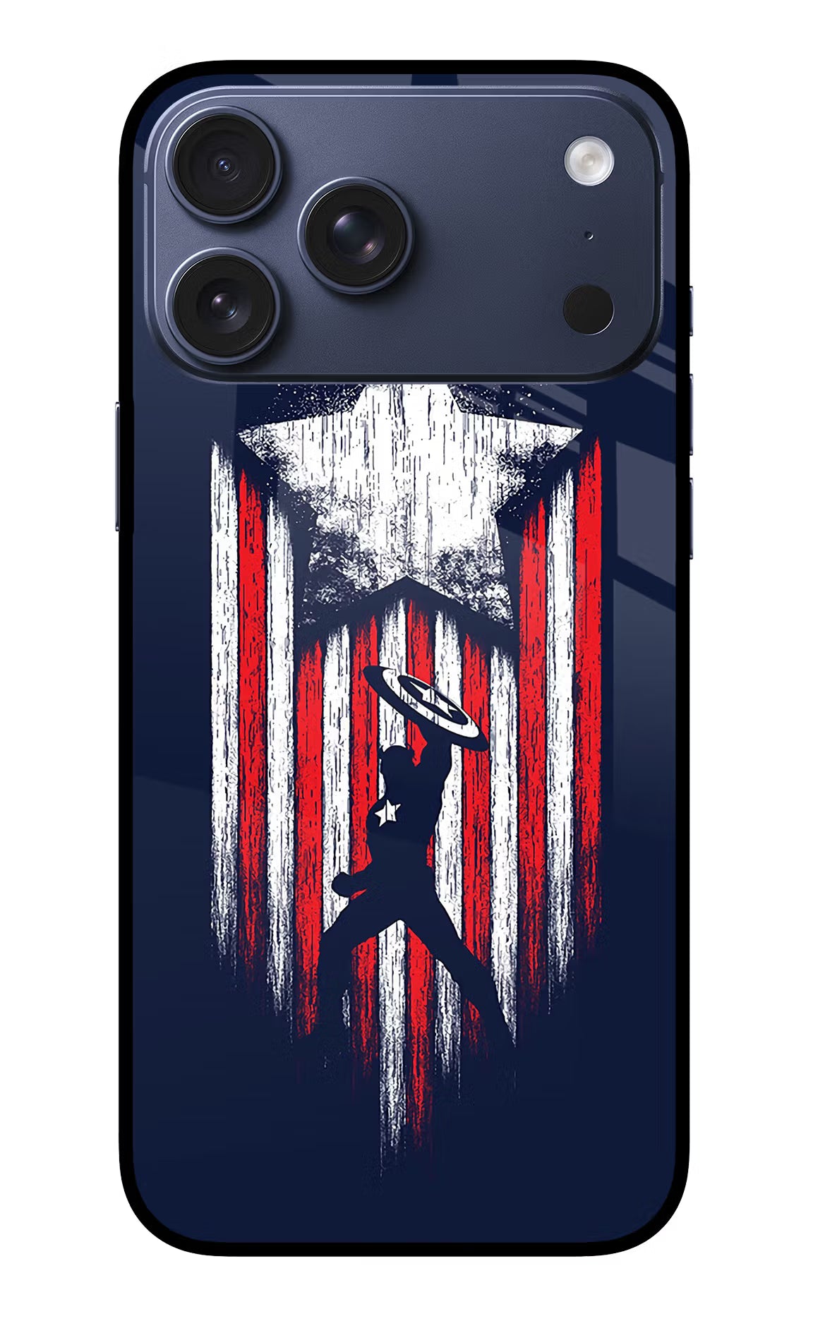 Captain America Marvel Art iPhone 17 Pro Max Glass Case Back Cover by Casekaro