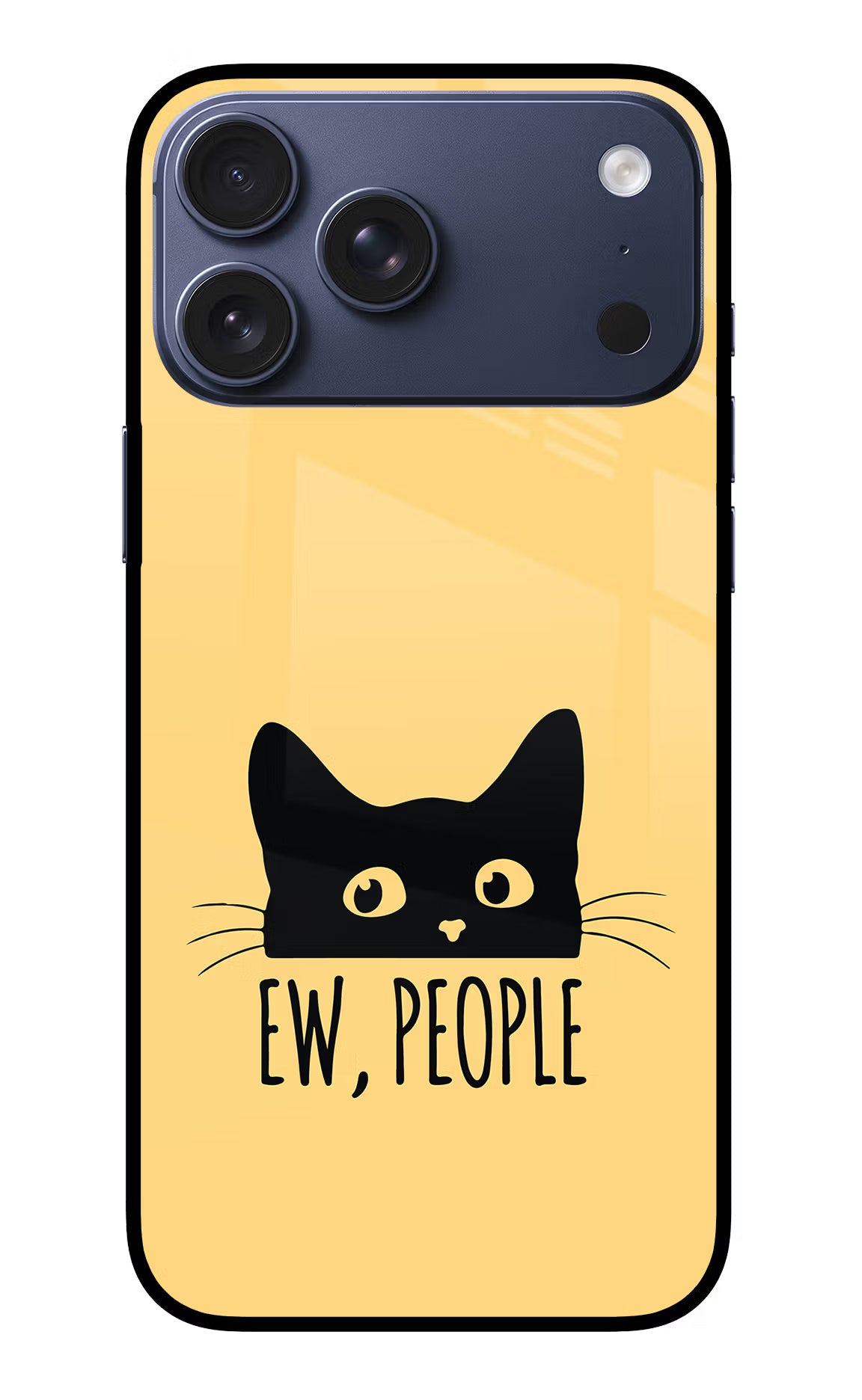 Ew People Catitude iPhone 17 Pro Max Glass Case Back Cover by Casekaro