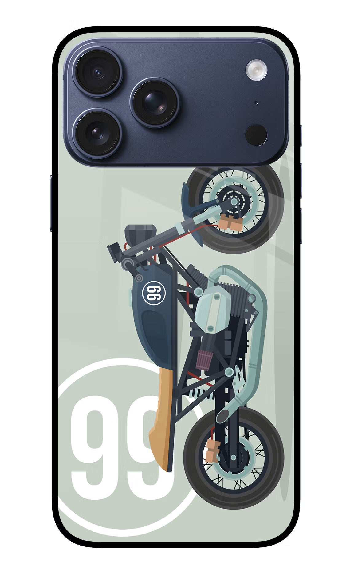 Classic Cafe Racer 99 iPhone 17 Pro Max Glass Case Back Cover by Casekaro