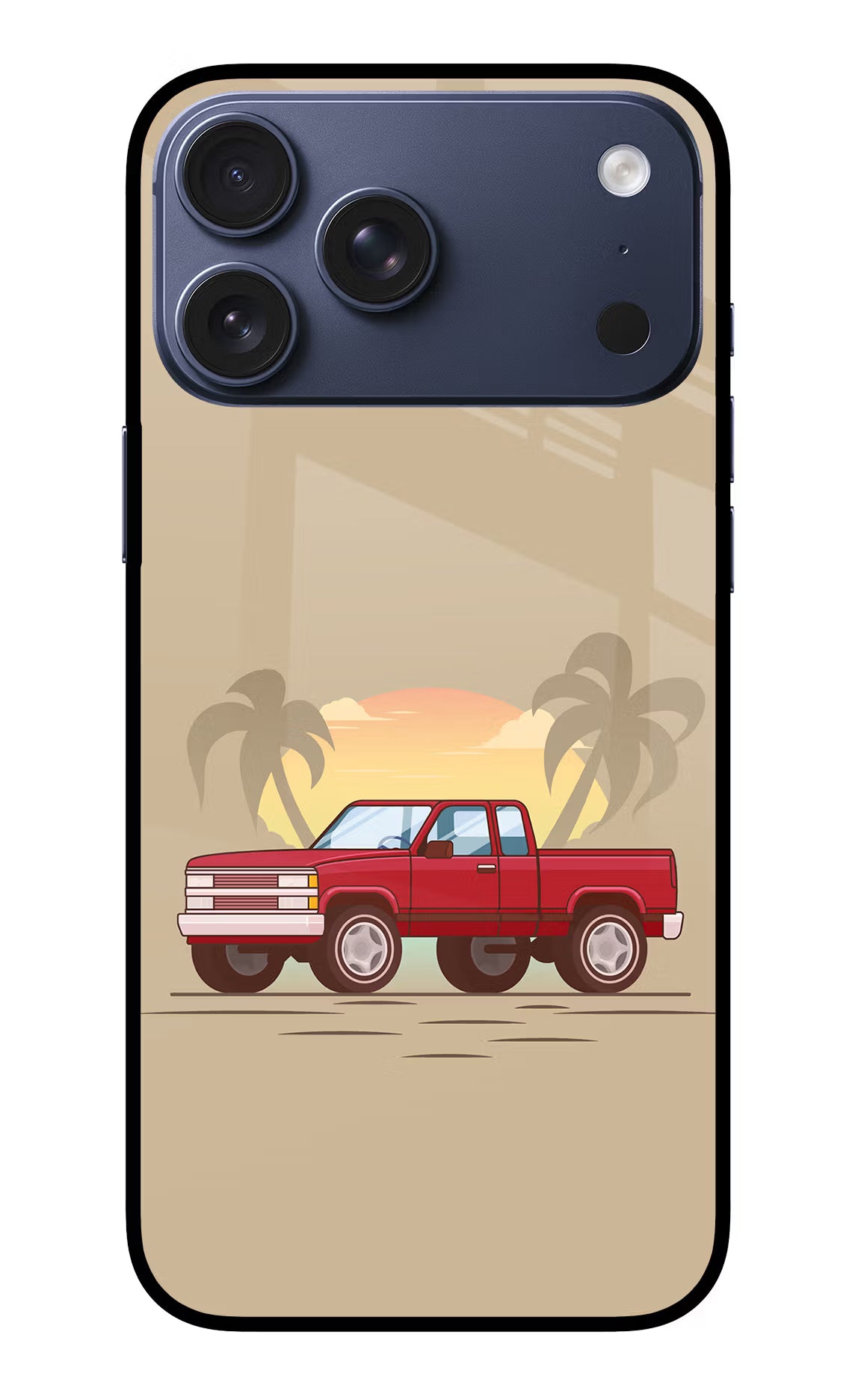Desert Classic Drive iPhone 17 Pro Max Glass Case Back Cover by Casekaro