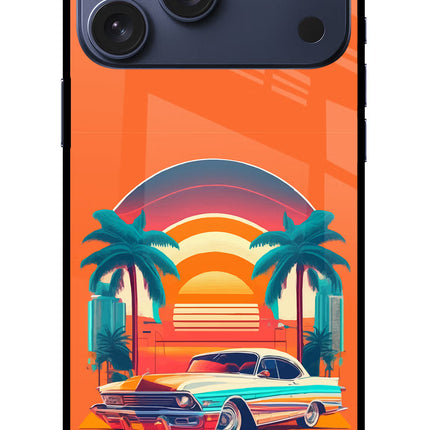 Palm Drive 80s iPhone 17 Pro Max Glass Case