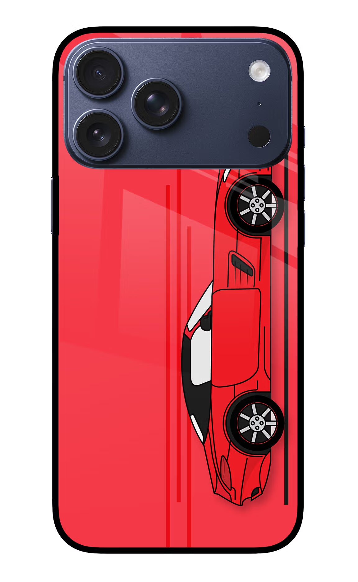 Red Velocity iPhone 17 Pro Max Glass Case Back Cover by Casekaro