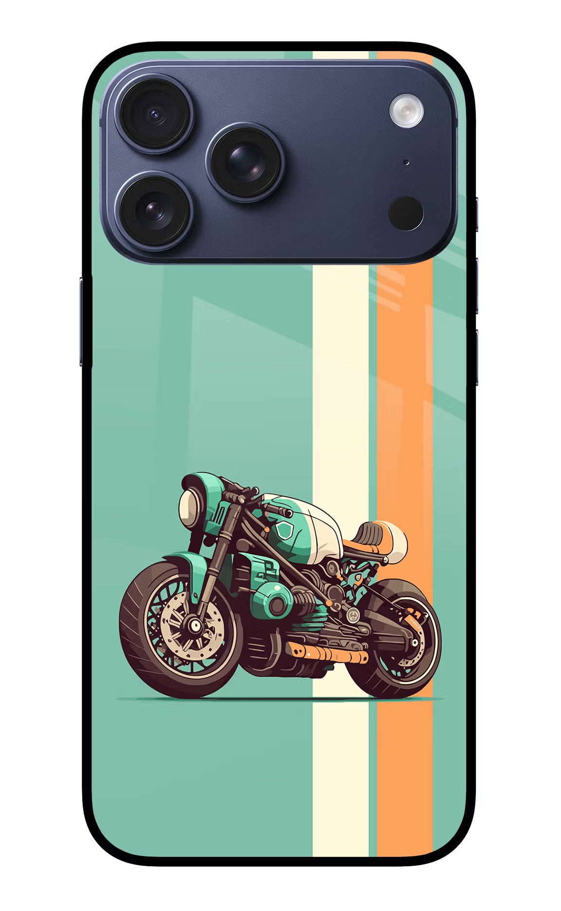 Striped Moto Drift iPhone 17 Pro Max Glass Case Back Cover by Casekaro