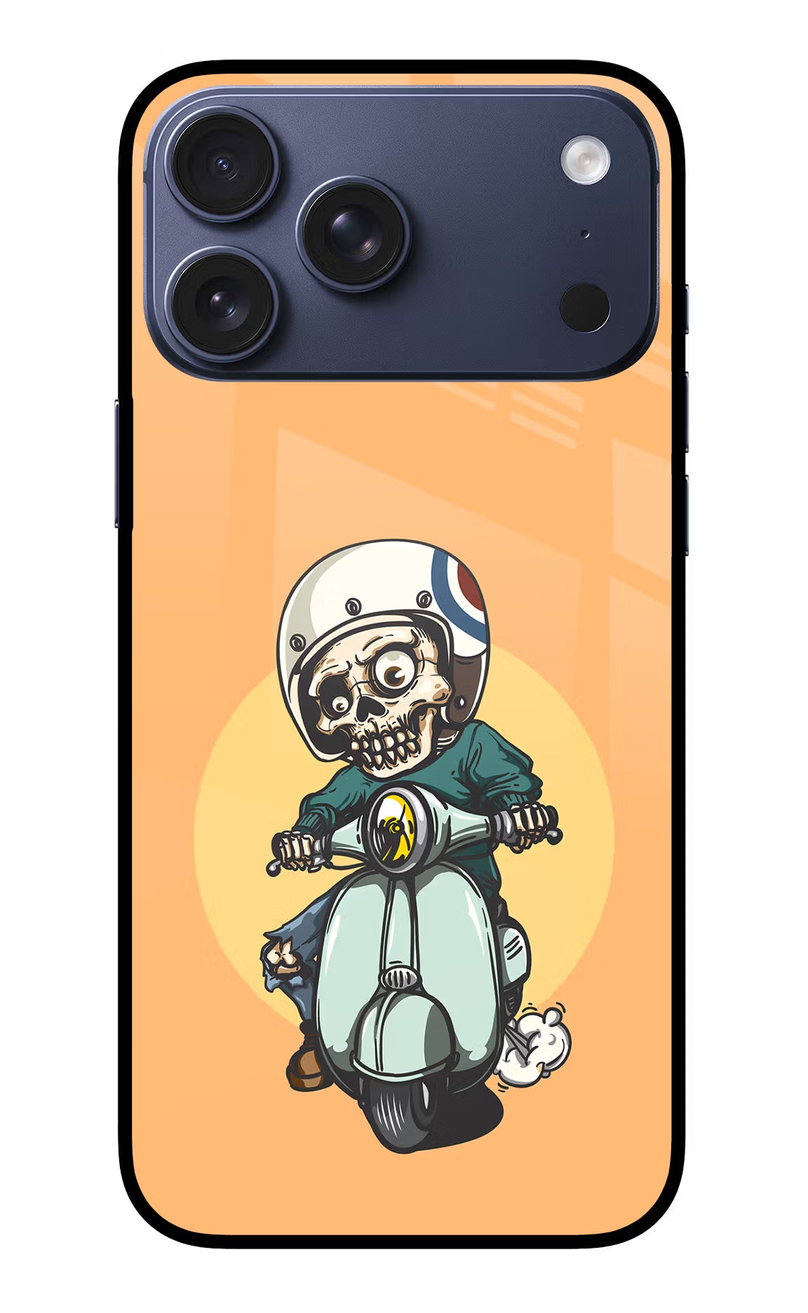Undead Biker iPhone 17 Pro Max Glass Case Back Cover by Casekaro