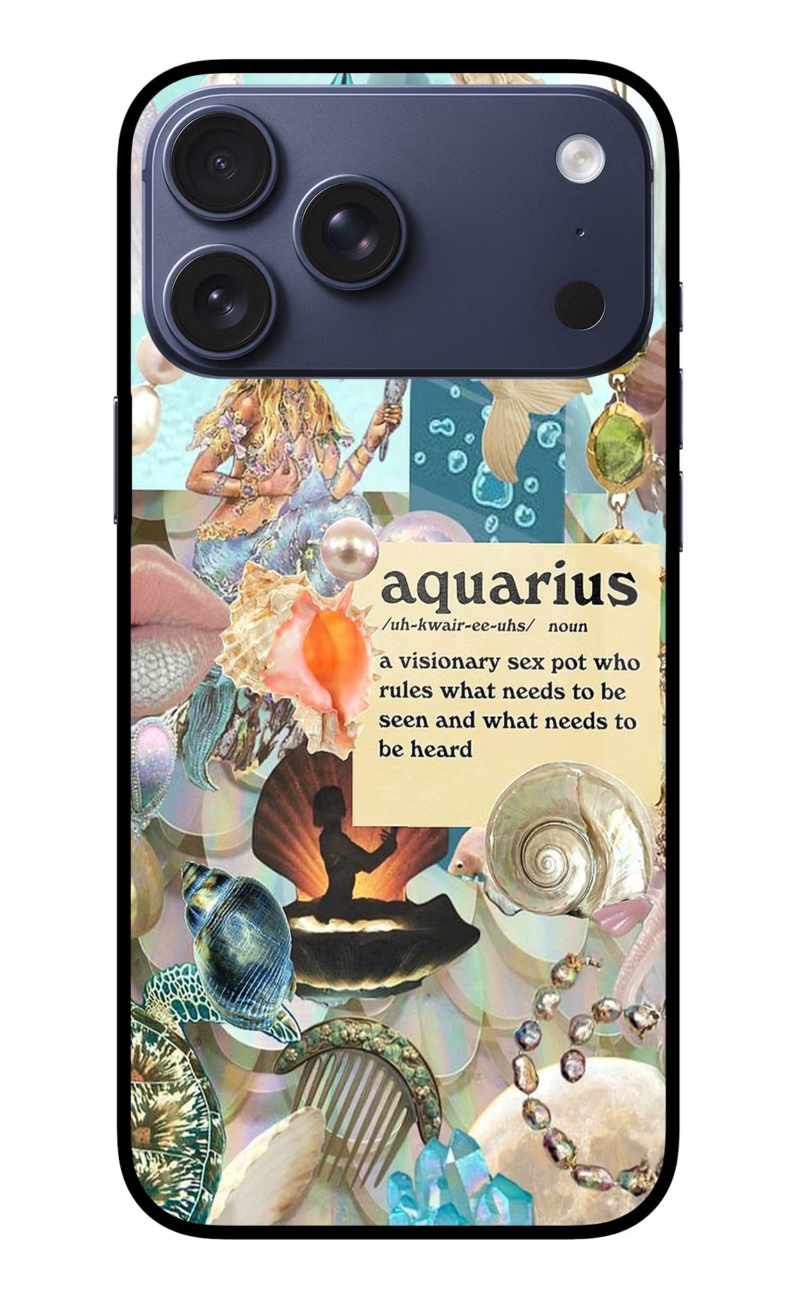 Aquarius Zodiac iPhone 17 Pro Max Glass Case Back Cover by Casekaro