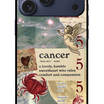 Cancer Zodiac iPhone 17 Pro Max Glass Case