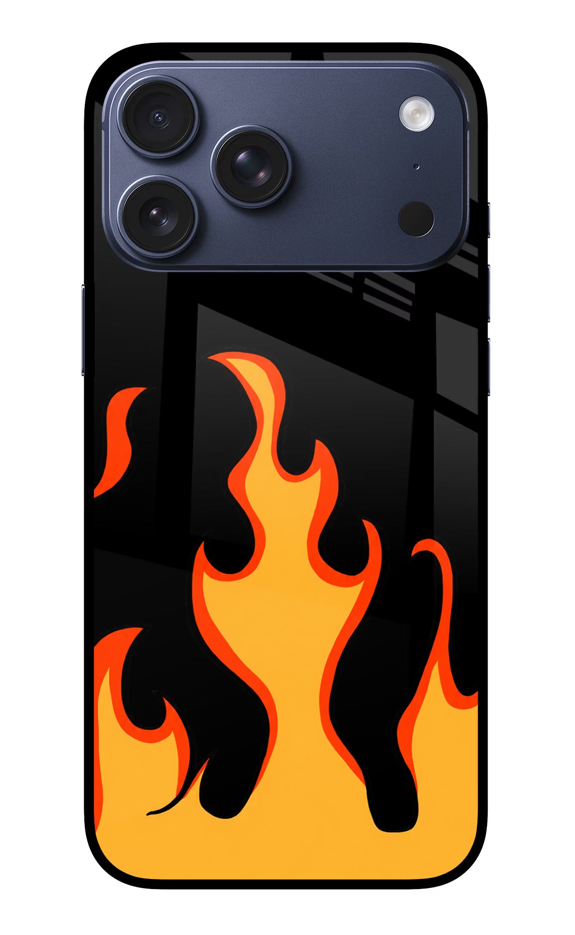 Fired Up – Black iPhone 17 Pro Max Glass Case Back Cover by Casekaro