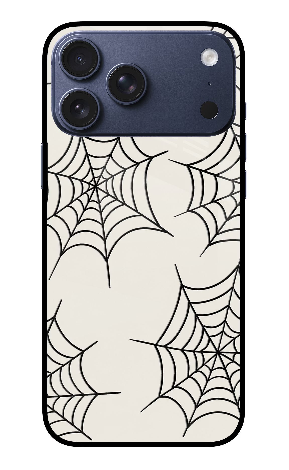 Spider Web iPhone 17 Pro Max Glass Case Back Cover by Casekaro