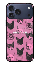 Pink Cats iPhone 17 Pro Max Glass Case