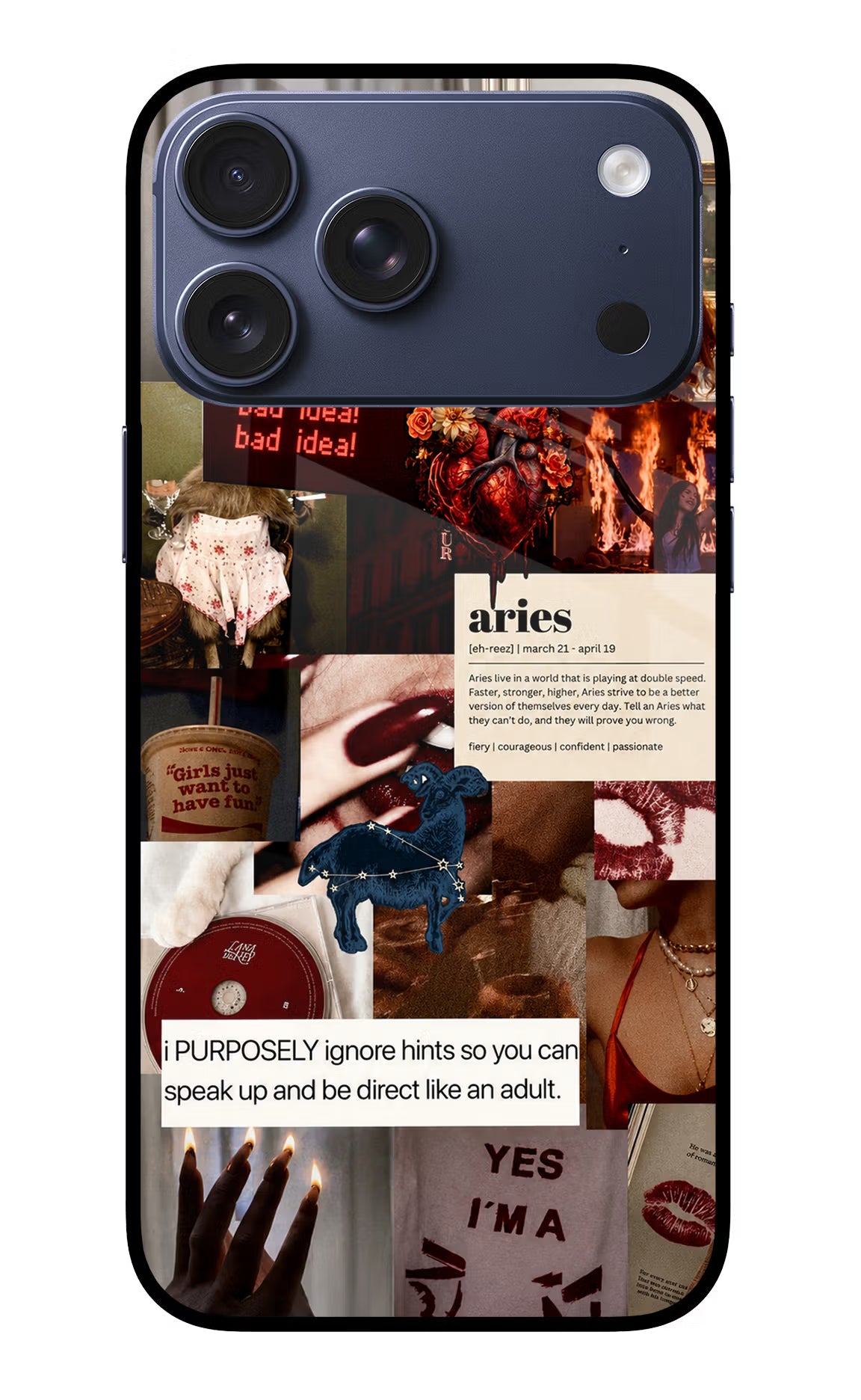 Zodiac Aries iPhone 17 Pro Max Glass Case
