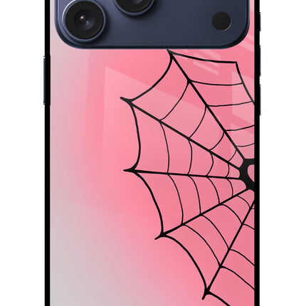 Pink Web iPhone 17 Pro Max Glass Case
