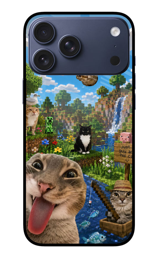 Minecraft Cat Chaos iPhone 17 Pro Max Glass Case