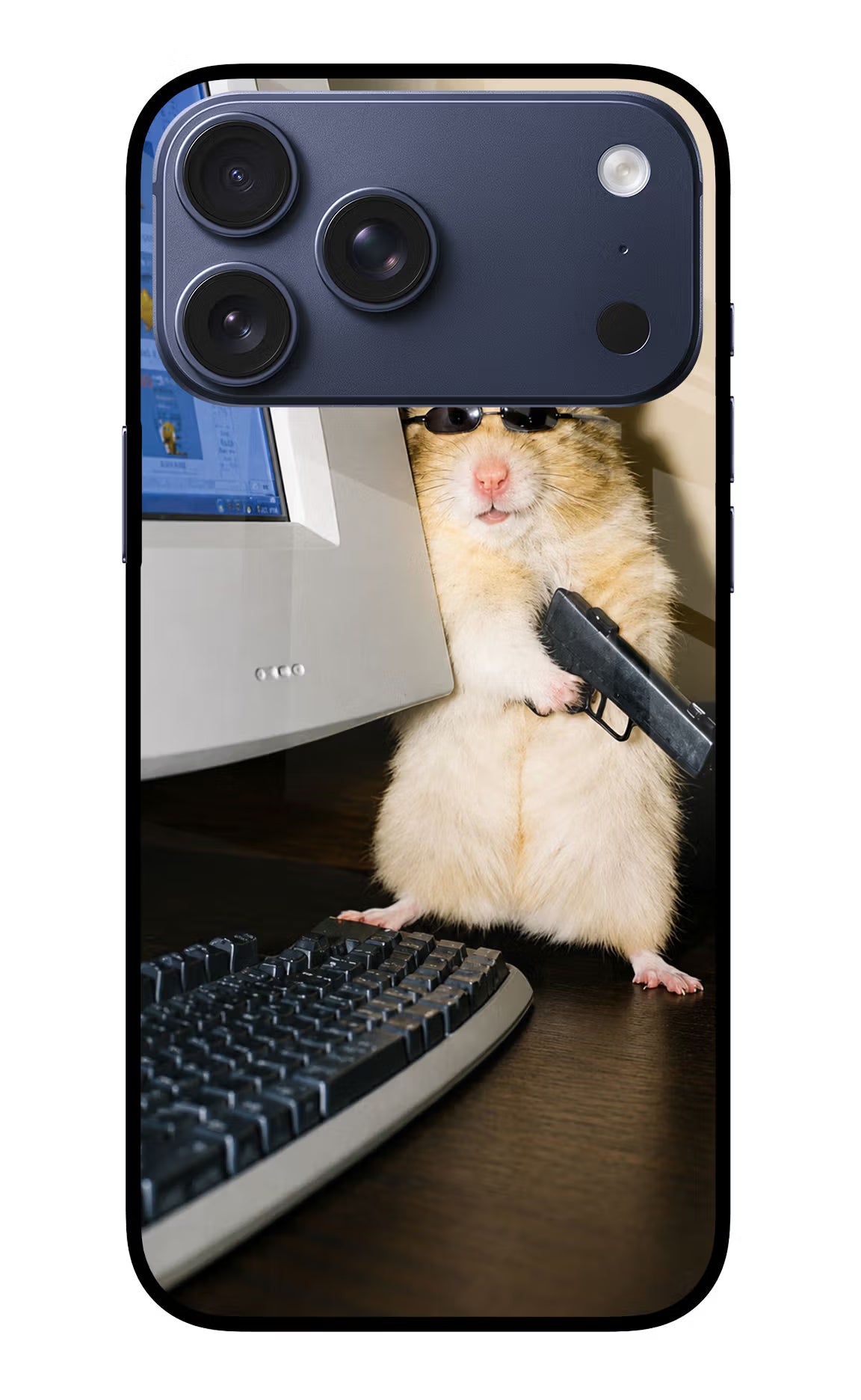 Hacker Hamster iPhone 17 Pro Max Glass Case
