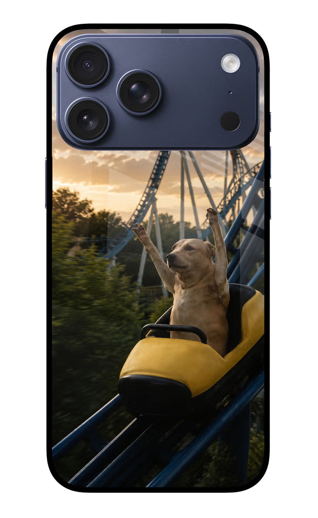Rollercoaster Dog iPhone 17 Pro Max Glass Case