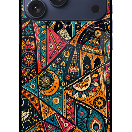 Folk Print iPhone 17 Pro Max Glass Case