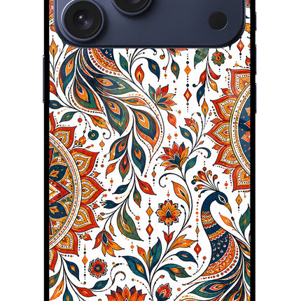 White Mayura iPhone 17 Pro Max Glass Case