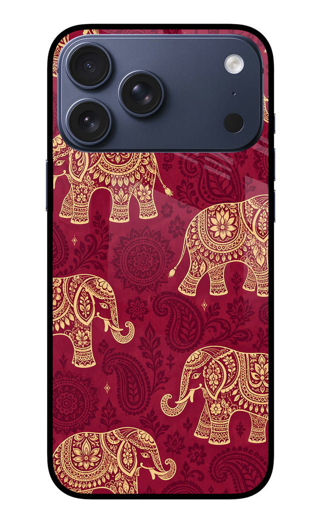 Maroon Elephant iPhone 17 Pro Max Glass Case
