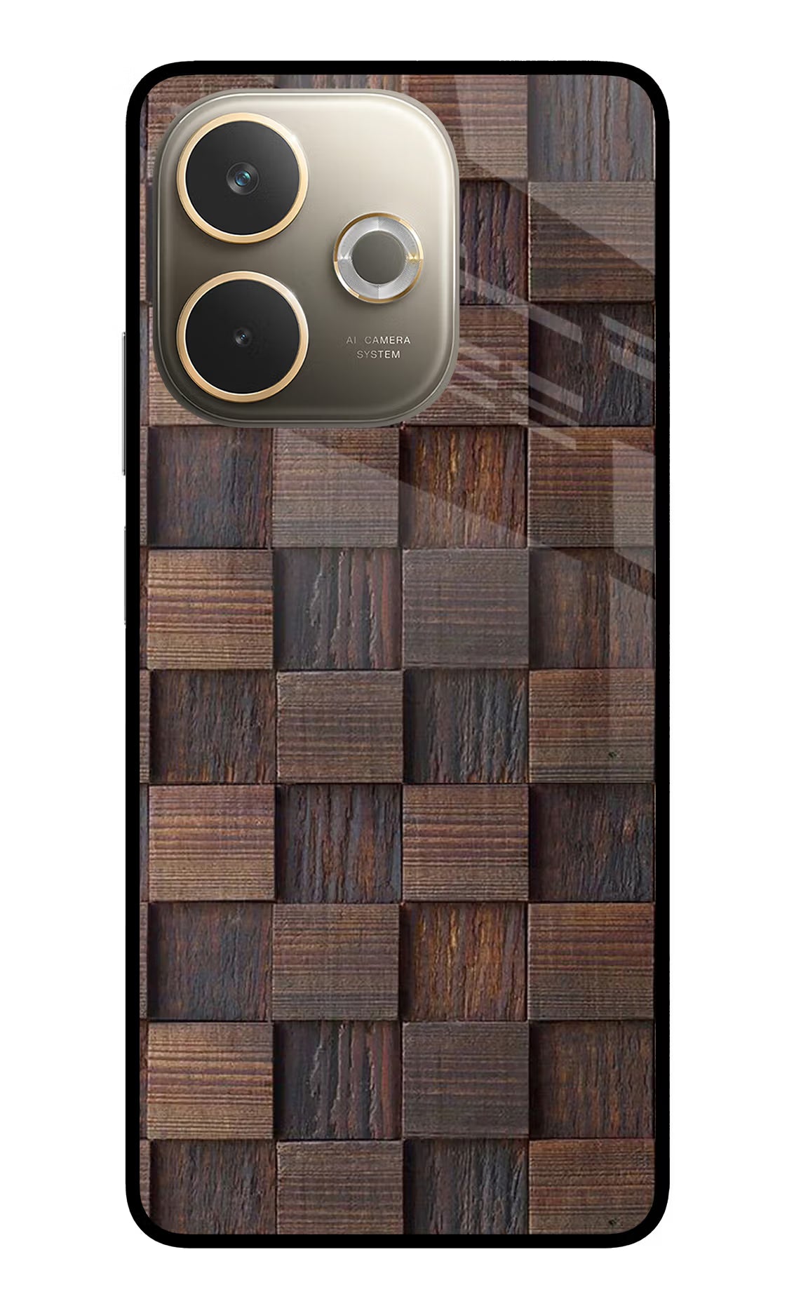 Wooden Cube Design Oppo A5 Pro 5G Glass Case Back Cover by Casekaro