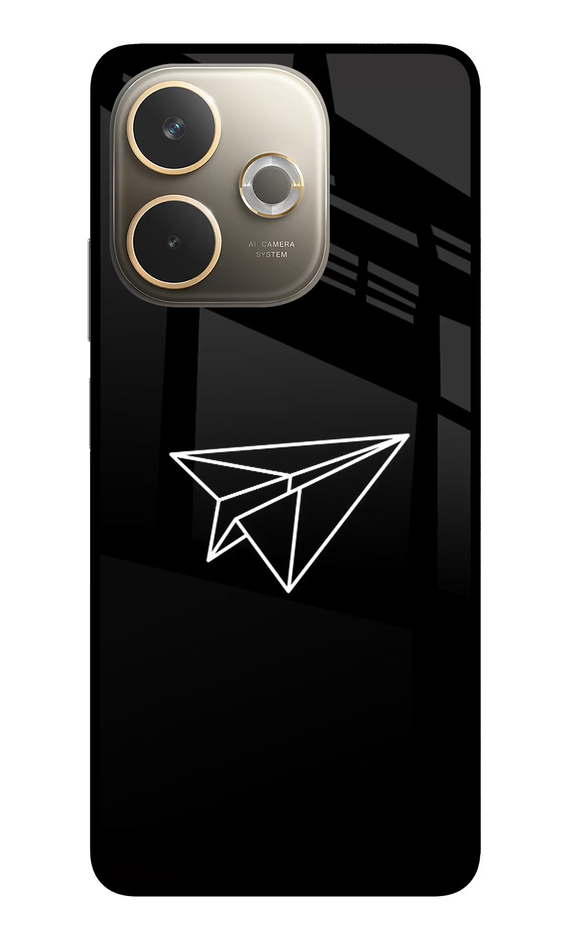 Paper Plane White Oppo A5 Pro 5G Glass Case Back Cover by Casekaro