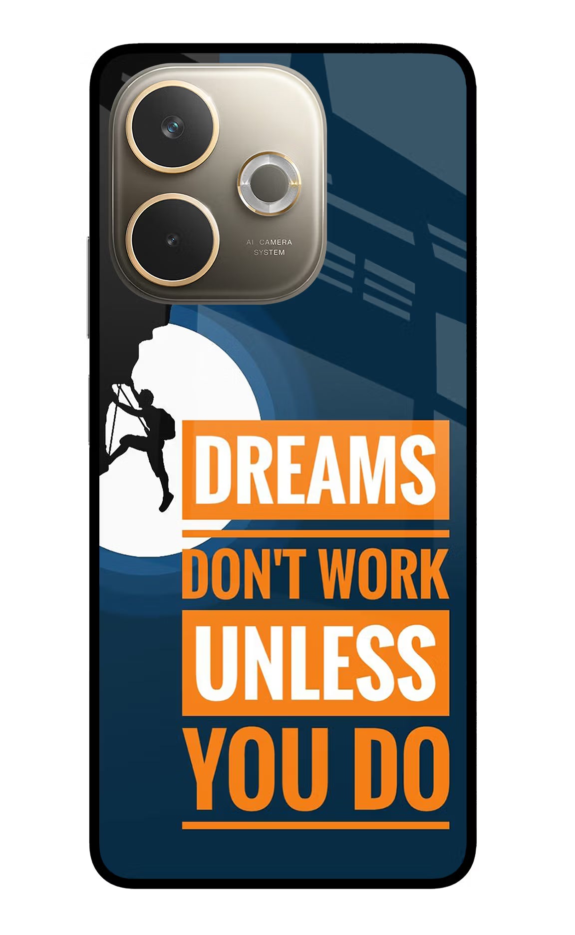 Dreams Don’T Work Unless You Do Oppo A5 Pro 5G Glass Case Back Cover by Casekaro
