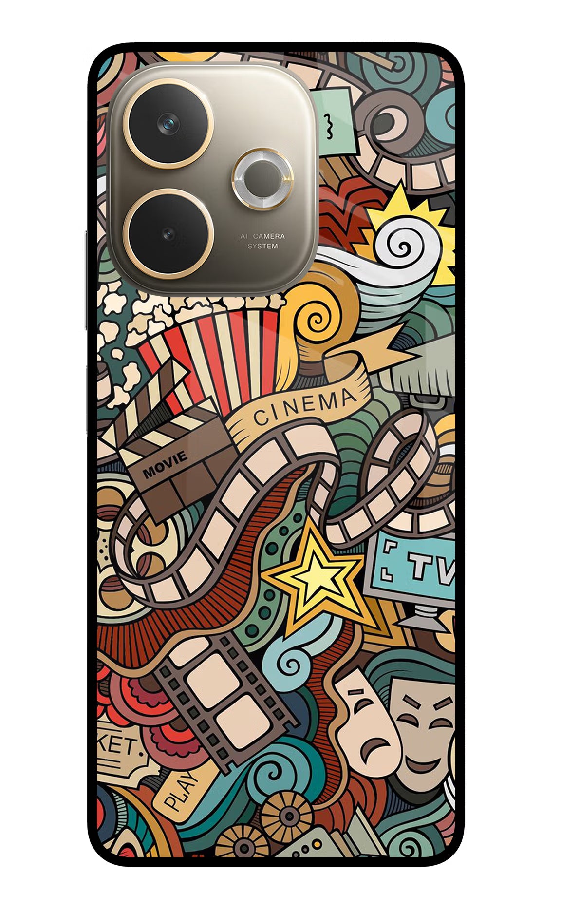Cinema Abstract Oppo A5 Pro 5G Glass Case Back Cover by Casekaro