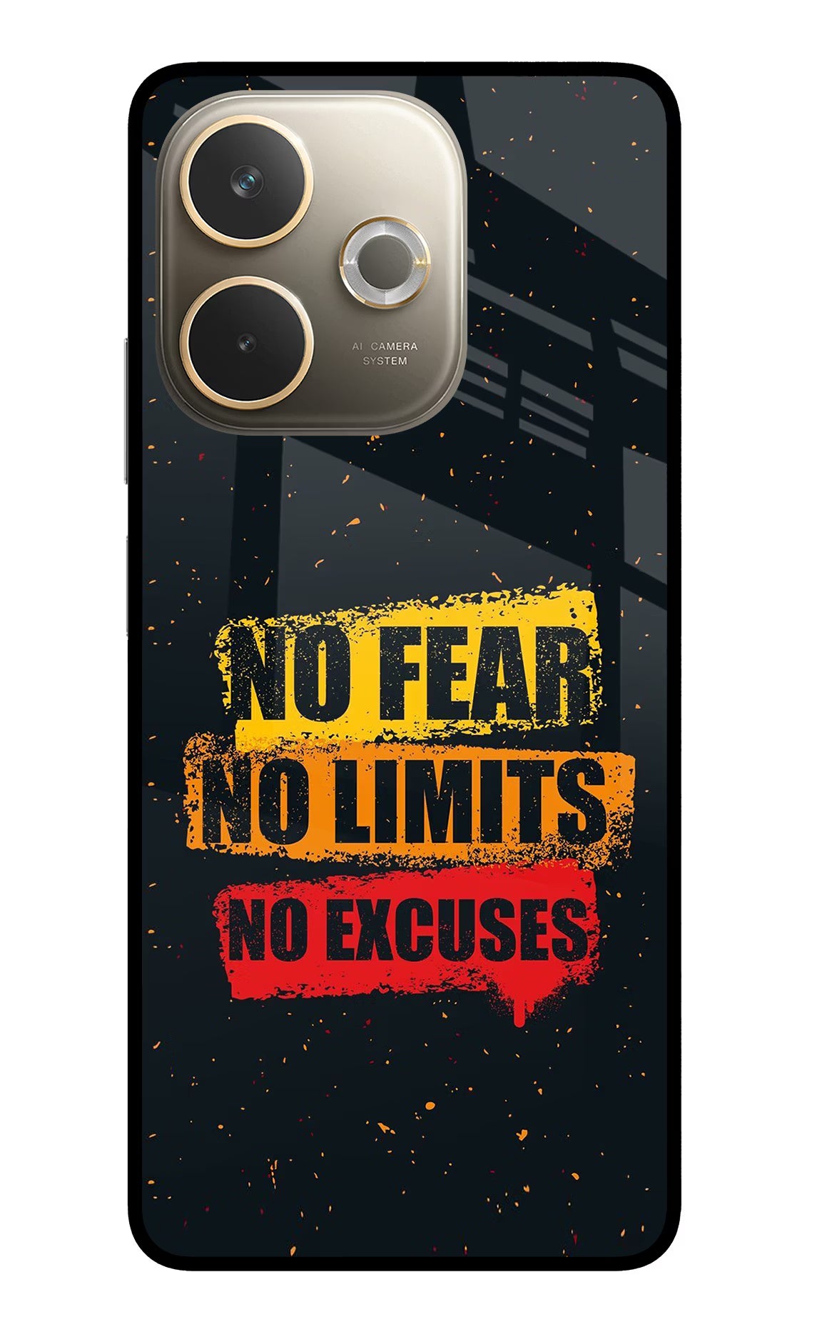 No Fear No Limits No Excuse Oppo A5 Pro 5G Glass Case