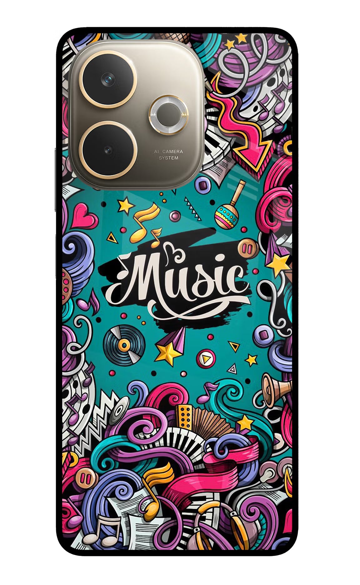 Music Graffiti Oppo A5 Pro 5G Glass Case