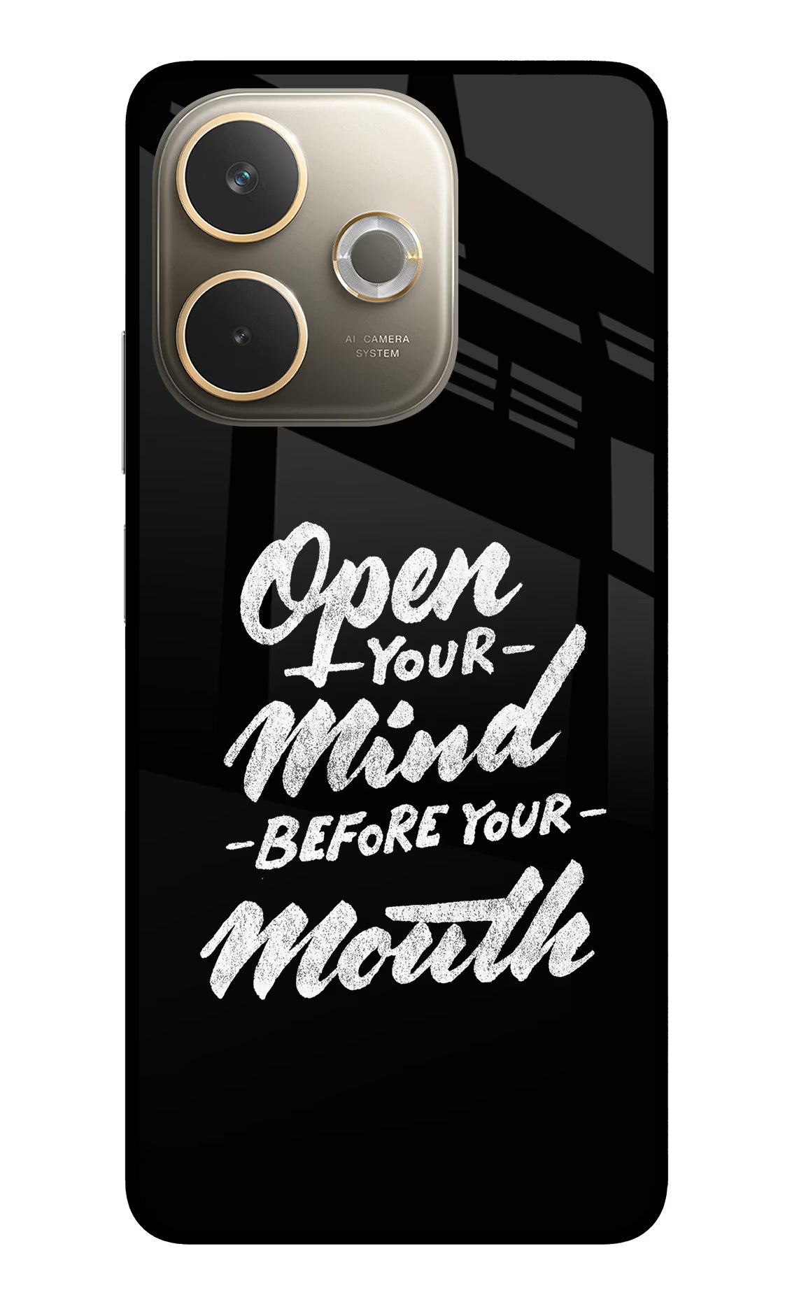 Open Your Mind Before Your Mouth Oppo A5 Pro 5G Glass Case Back Cover by Casekaro