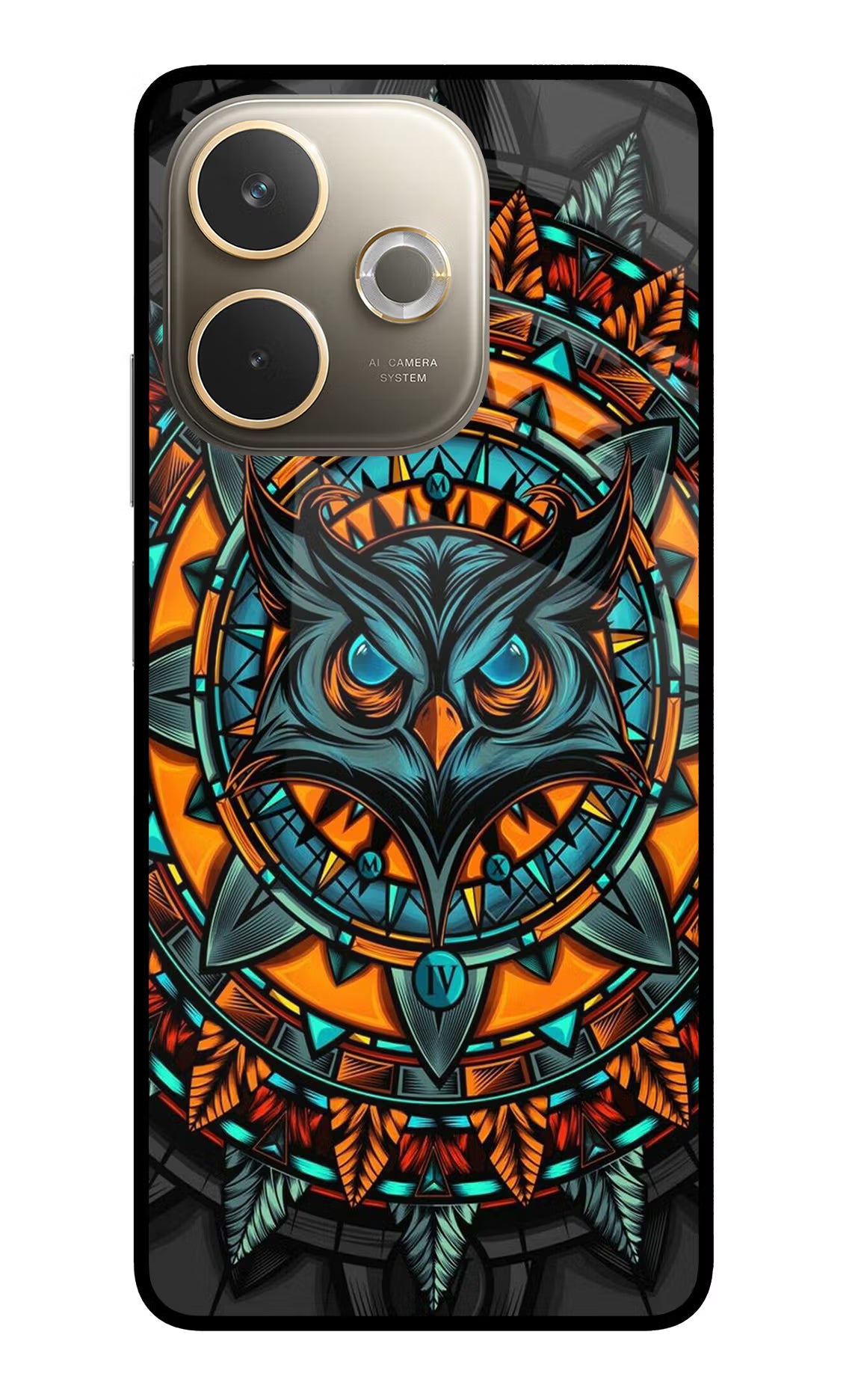 Angry Owl Art Oppo A5 Pro 5G Glass Case