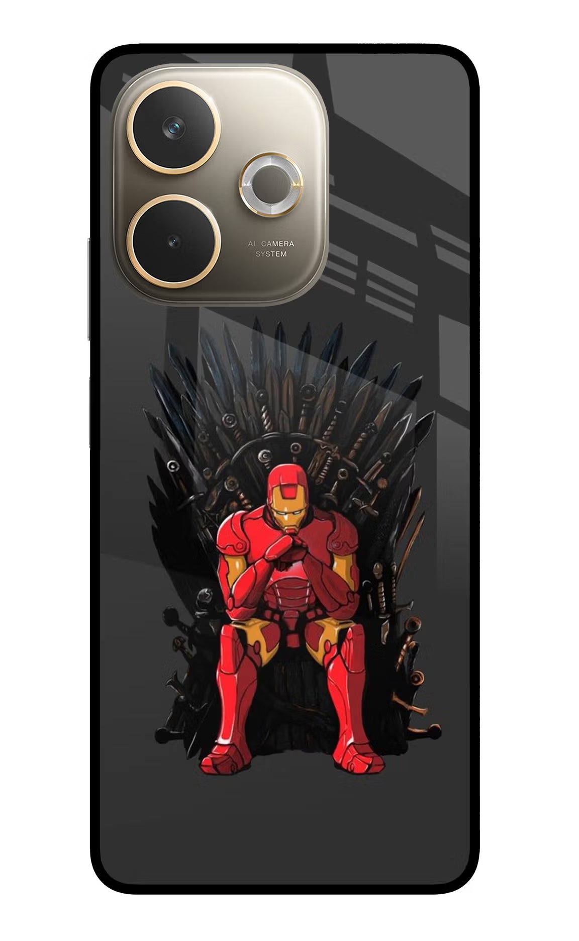 Ironman Throne Oppo A5 Pro 5G Glass Case Back Cover by Casekaro