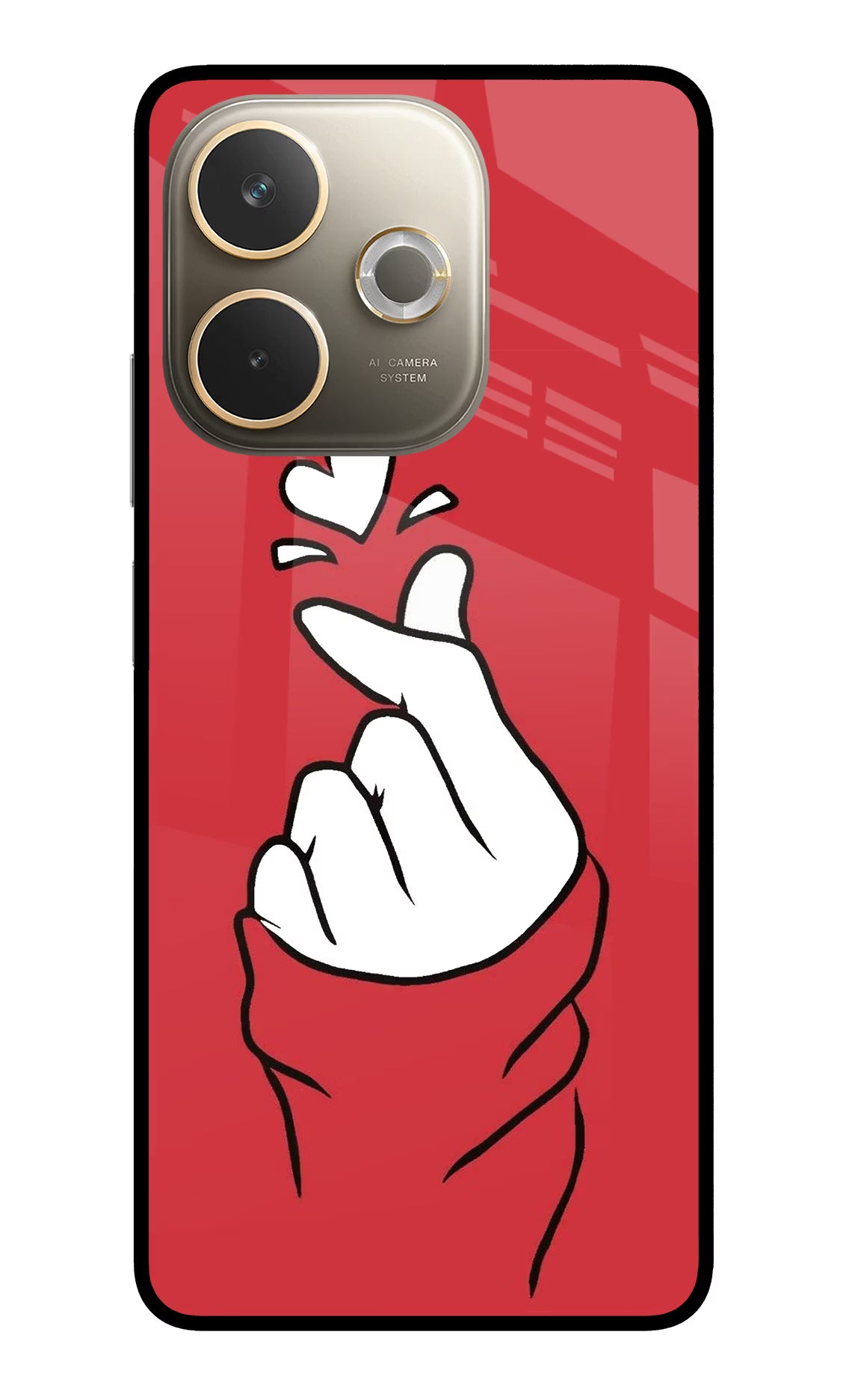 Korean Love Sign Oppo A5 Pro 5G Glass Case Back Cover by Casekaro