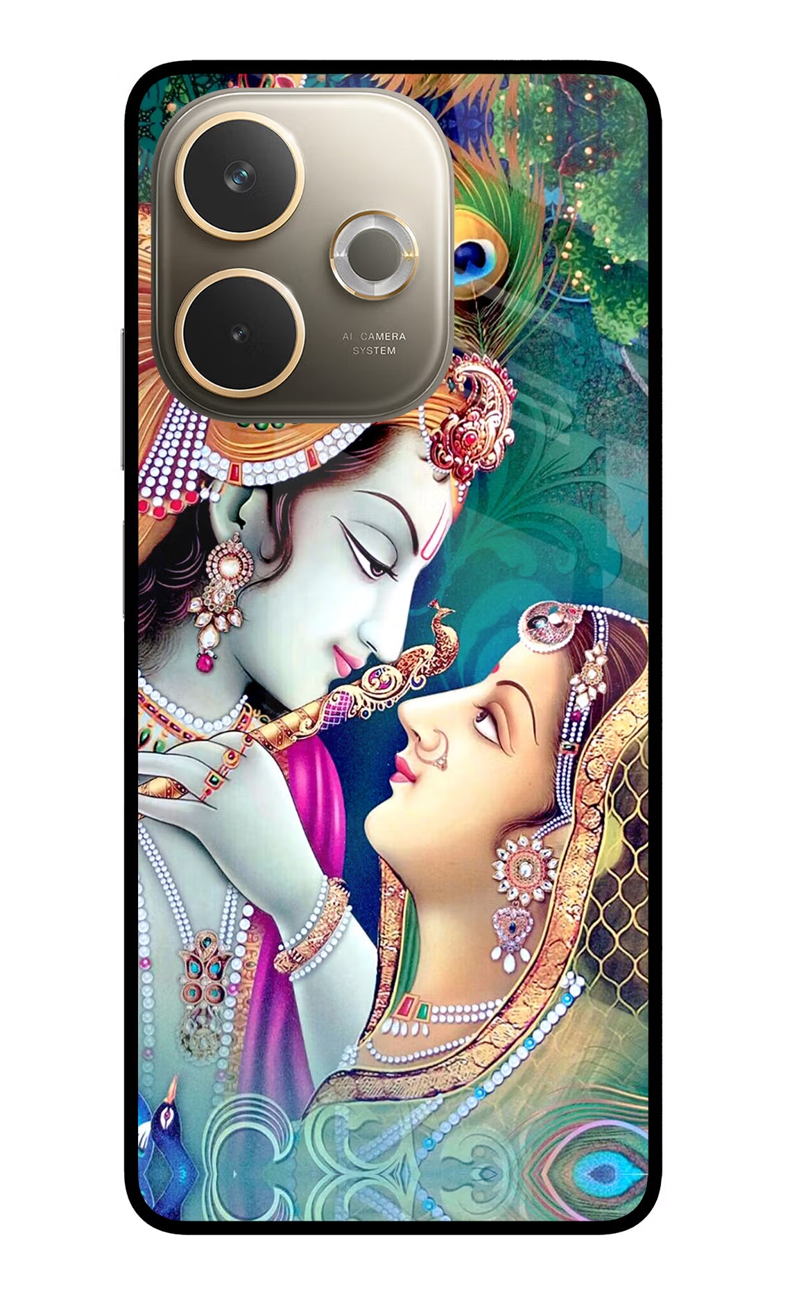 Lord Radha Krishna Oppo A5 Pro 5G Glass Case Back Cover by Casekaro