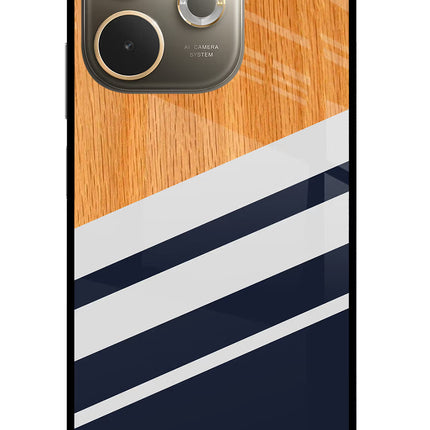 Blue and white wooden Oppo A5 Pro 5G Glass Case
