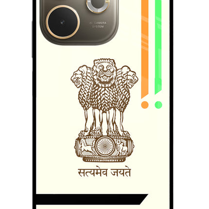 Satyamev Jayate Brown Logo Oppo A5 Pro 5G Glass Case