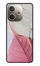 White Pink Leaf Oppo A5 Pro 5G Glass Case