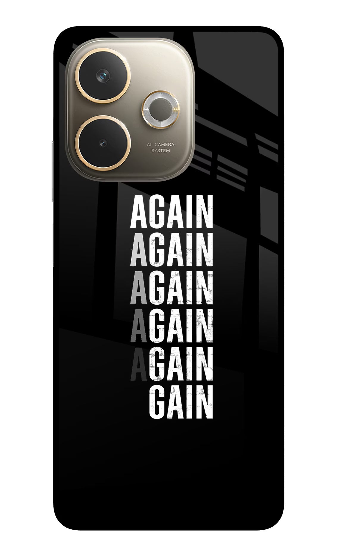 Again Again Gain Oppo A5 Pro 5G Glass Case Back Cover by Casekaro