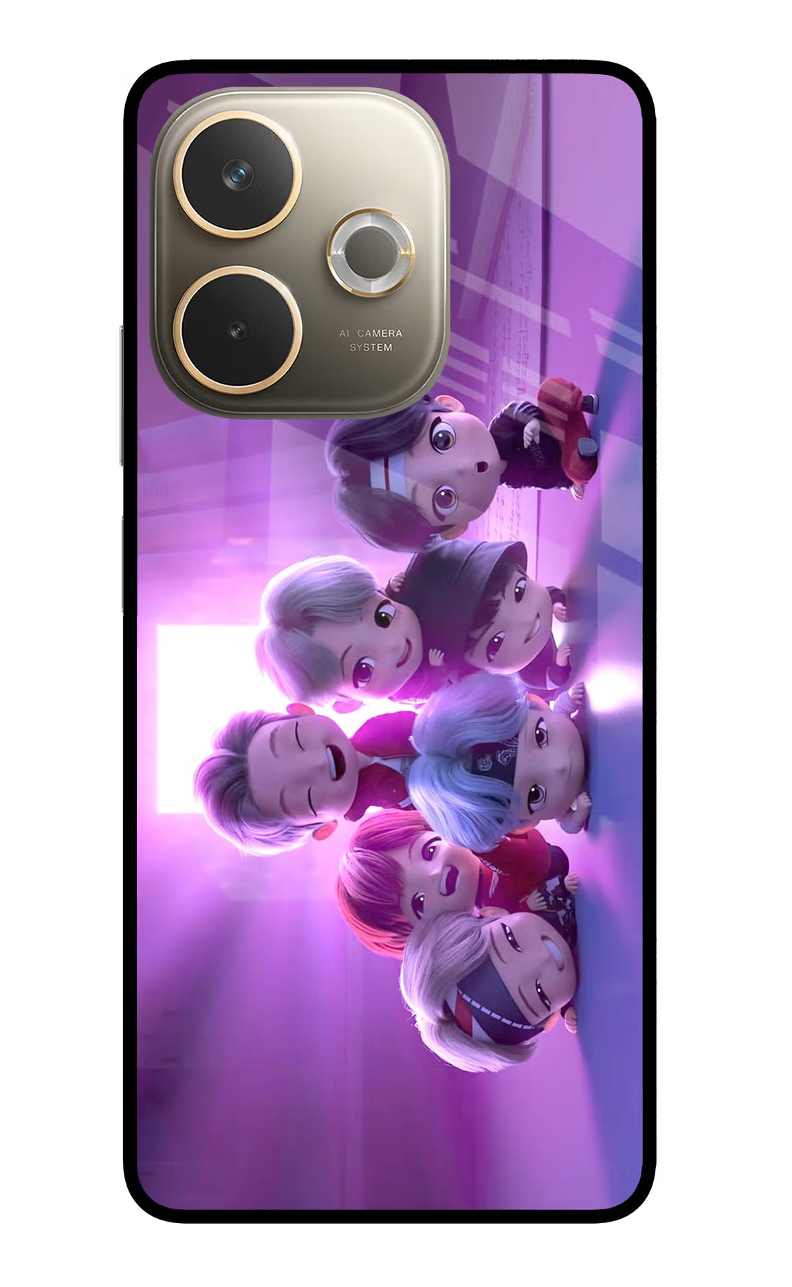 BTS Chibi Oppo A5 Pro 5G Glass Case Back Cover by Casekaro