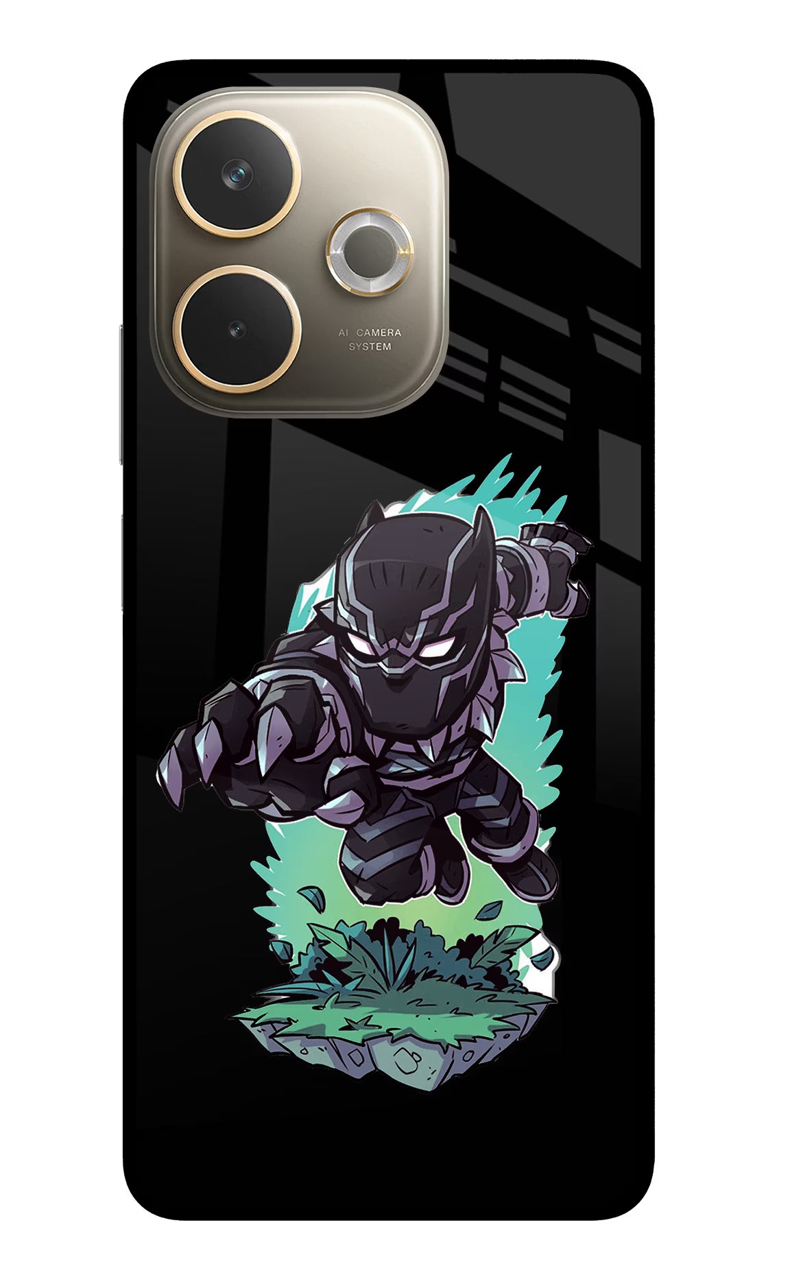 Black Panther Oppo A5 Pro 5G Glass Case Back Cover by Casekaro