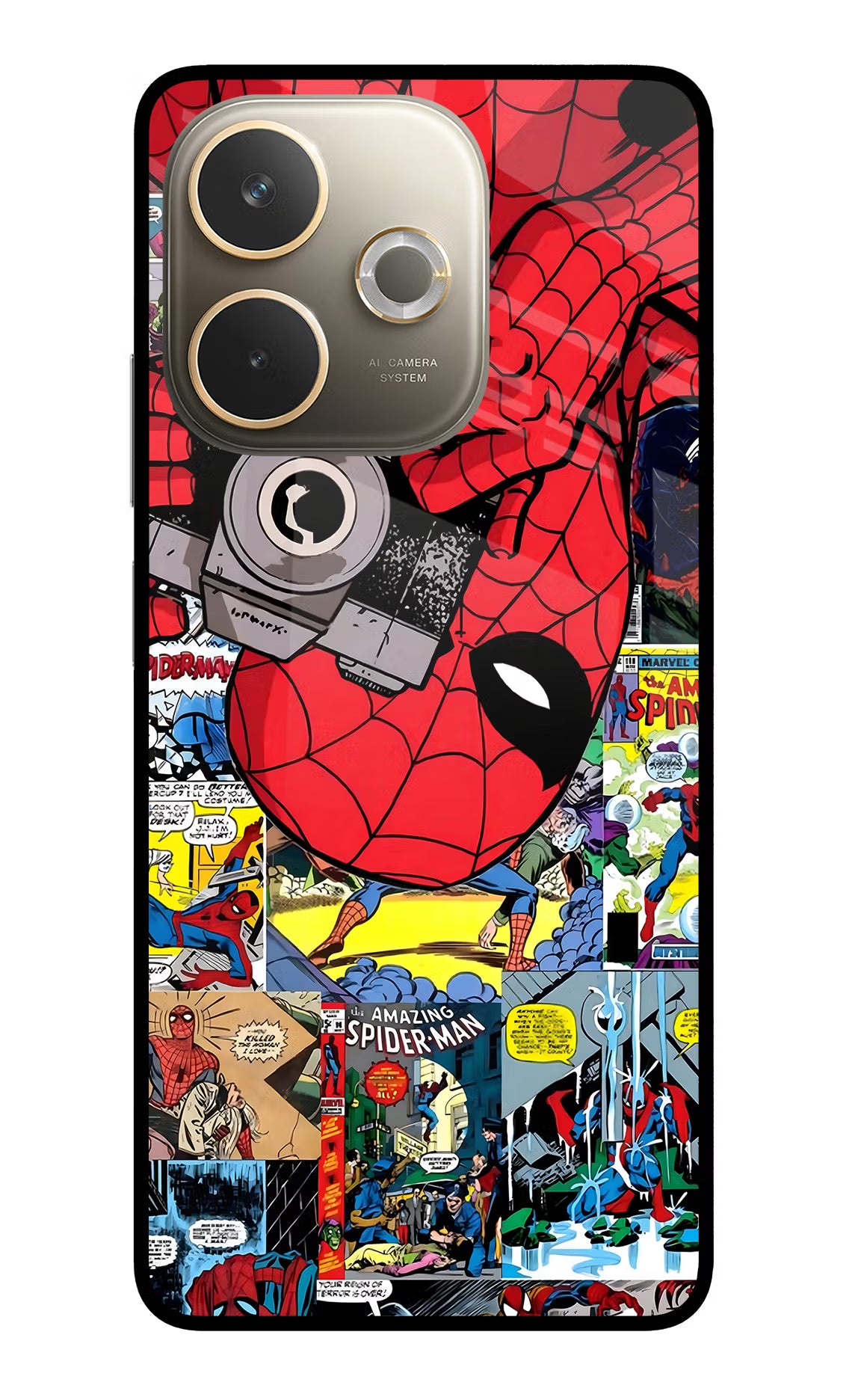Spider Man Oppo A5 Pro 5G Glass Case Back Cover by Casekaro