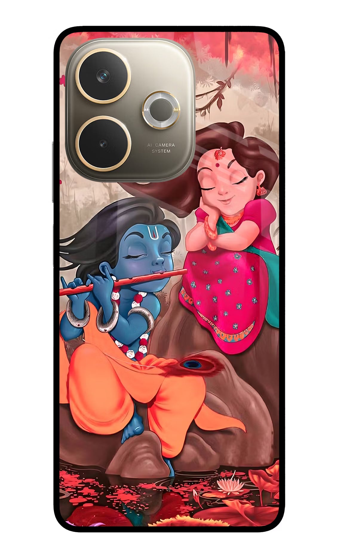 Radhe Krishna Oppo A5 Pro 5G Glass Case Back Cover by Casekaro