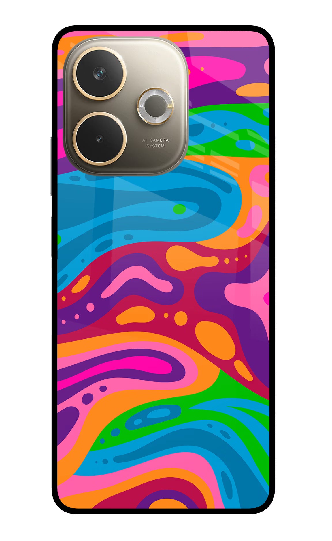 Trippy Pattern Oppo A5 Pro 5G Glass Case Back Cover by Casekaro