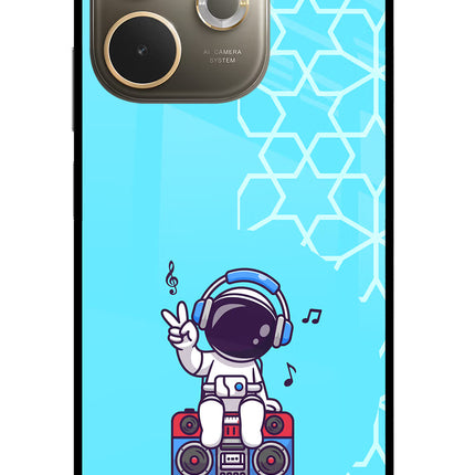 Cute Astronaut Chilling Oppo A5 Pro 5G Glass Case