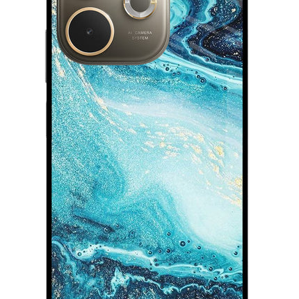 Blue Glitter Marble Oppo A5 Pro 5G Glass Case