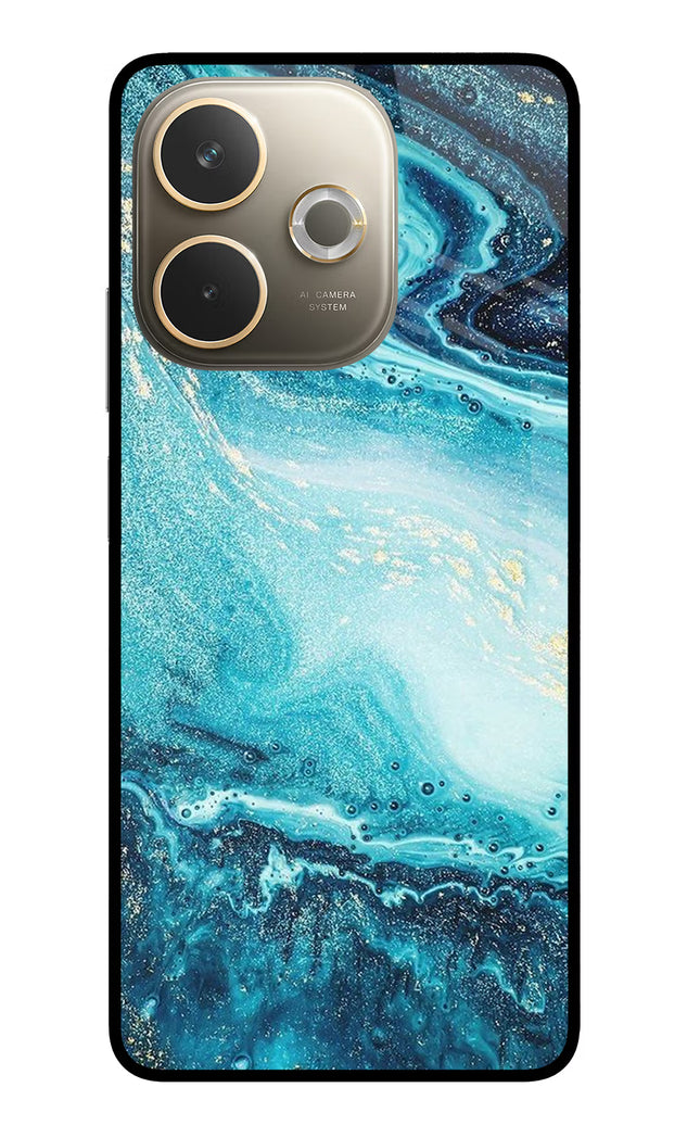 Blue Glitter Marble Oppo A5 Pro 5G Glass Case