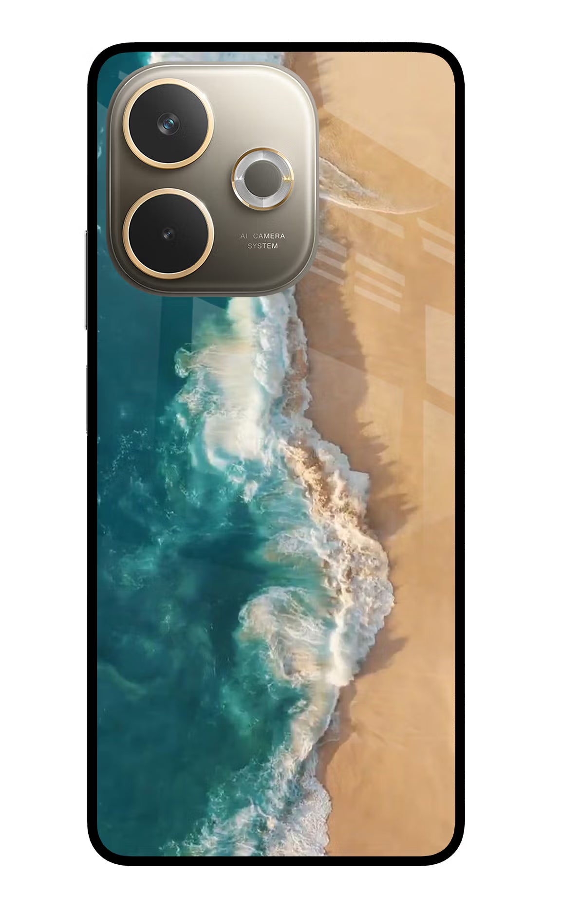 Ocean Beach Oppo A5 Pro 5G Glass Case Back Cover by Casekaro